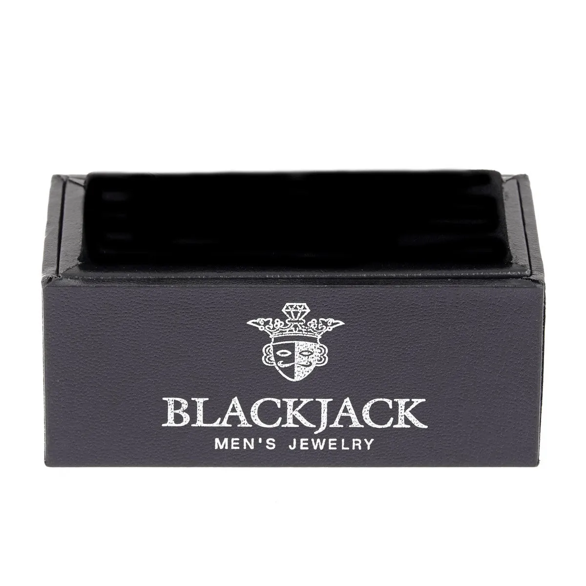Mens Black Plated Stainless Steel Cuff Links